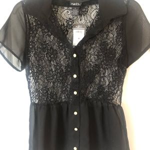 Rue21 black peplum top